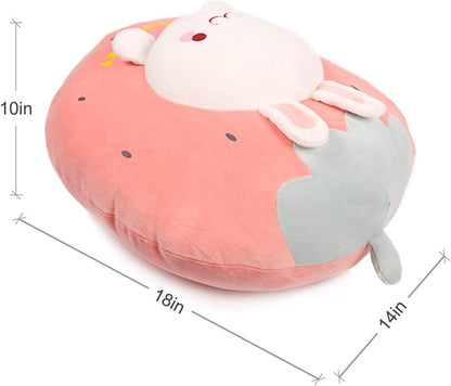 18In Bunny Plush Pillow Cute Strawberry Stuffed Animal Kawaii Anime Bunny Plushie Soft Hugging Pillow Plush Toy Friends Family Members