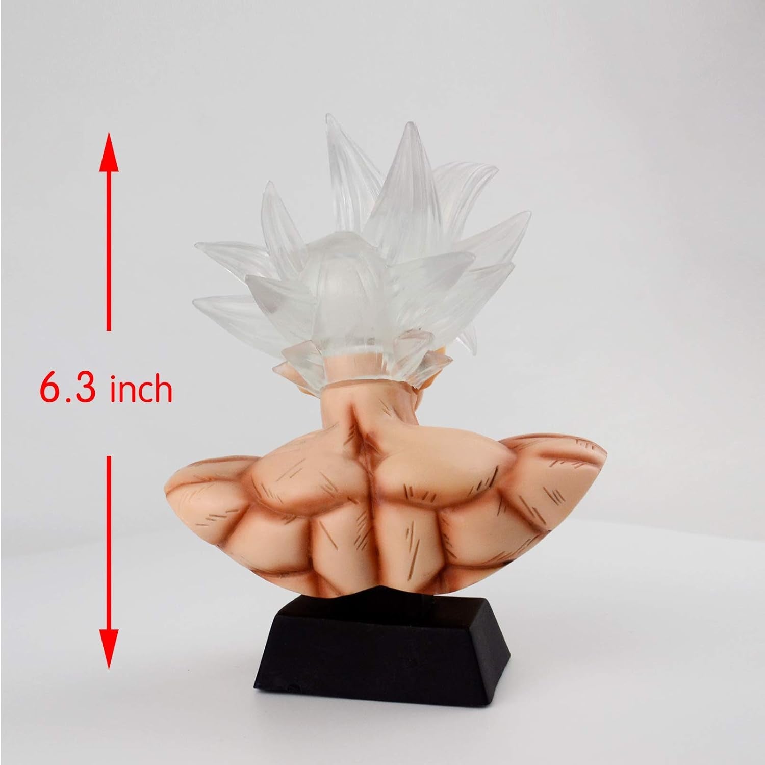 Super Saiyan Ultra Instinct Son Goku Bust Black Zamasu PVC Action Figure GK Collection DBZ Goku Figurine Model Toys Statue Home Car Decor (White Hair with LED)