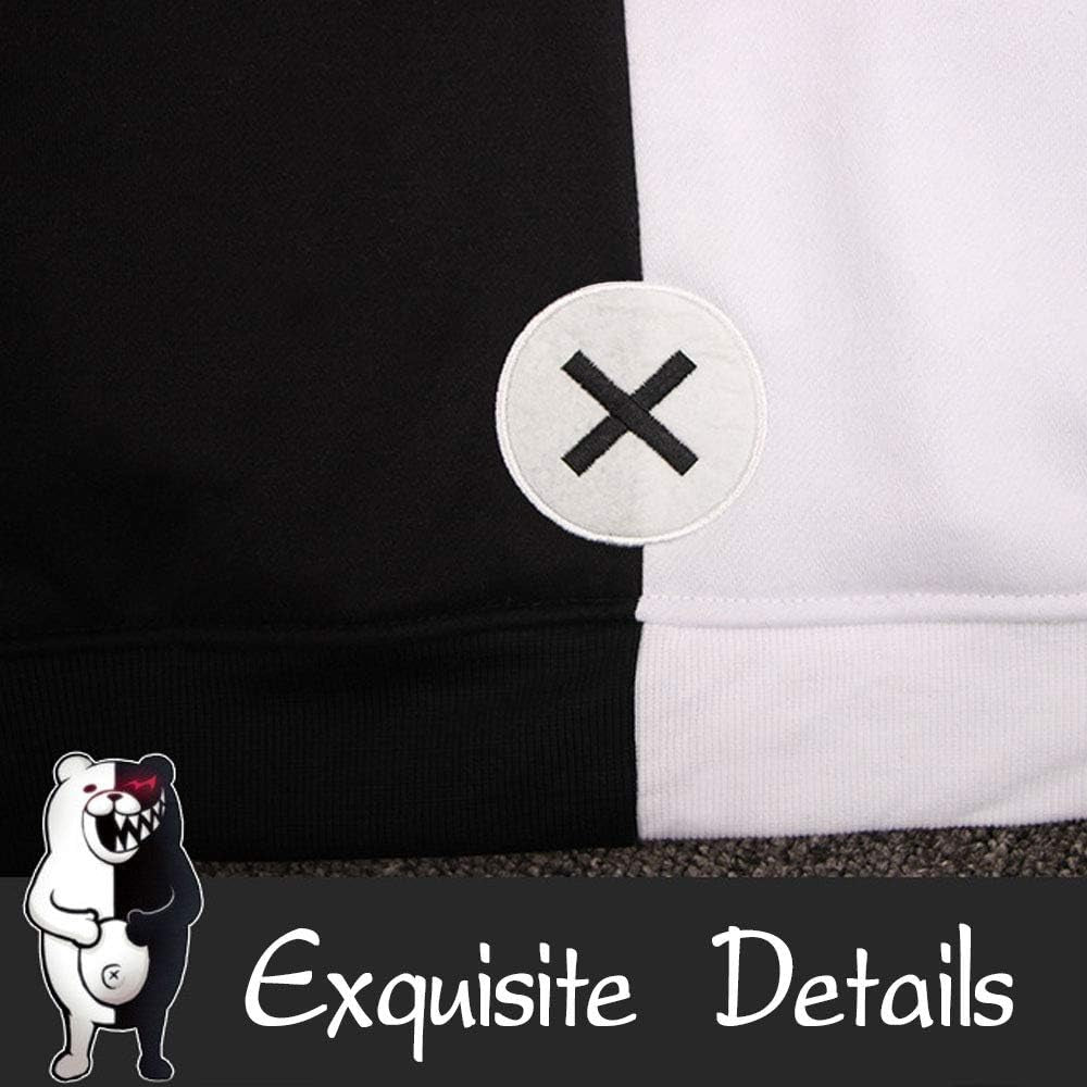 Black White Bear Hoodies Anime Cosplay Costume Zipper Unisex Jacket Uniform