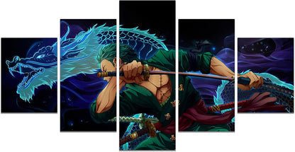 Anime Poster Roronoa Zoro Poster Print on Canvas Painting Wall Art for Living Room Decor Boy Gift (Unframed, Q-Zoro 2)