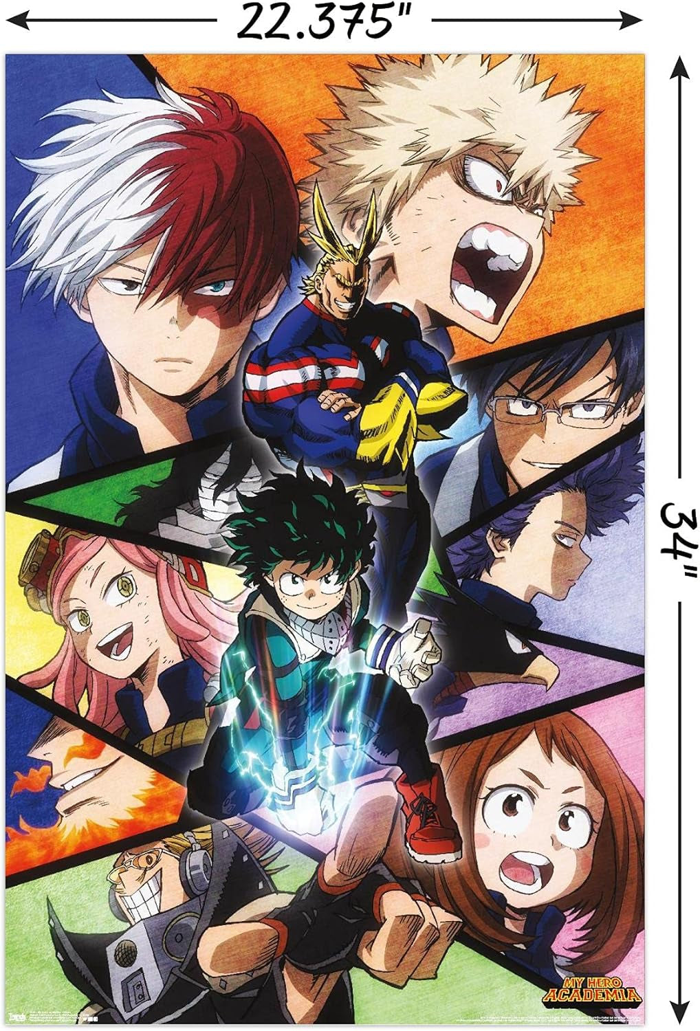 My Hero Academia-Faces Wall Poster, 22.375" X 34", Unframed Version, Bedroom