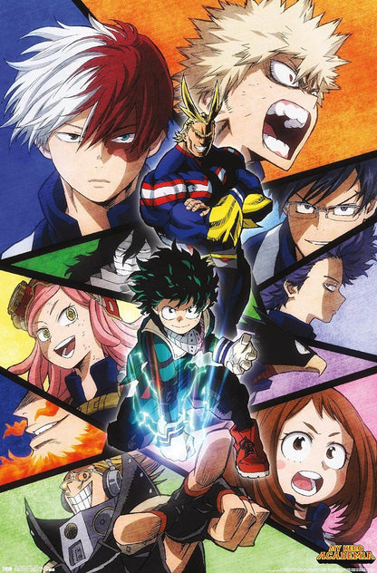 My Hero Academia-Faces Wall Poster, 22.375" X 34", Unframed Version, Bedroom