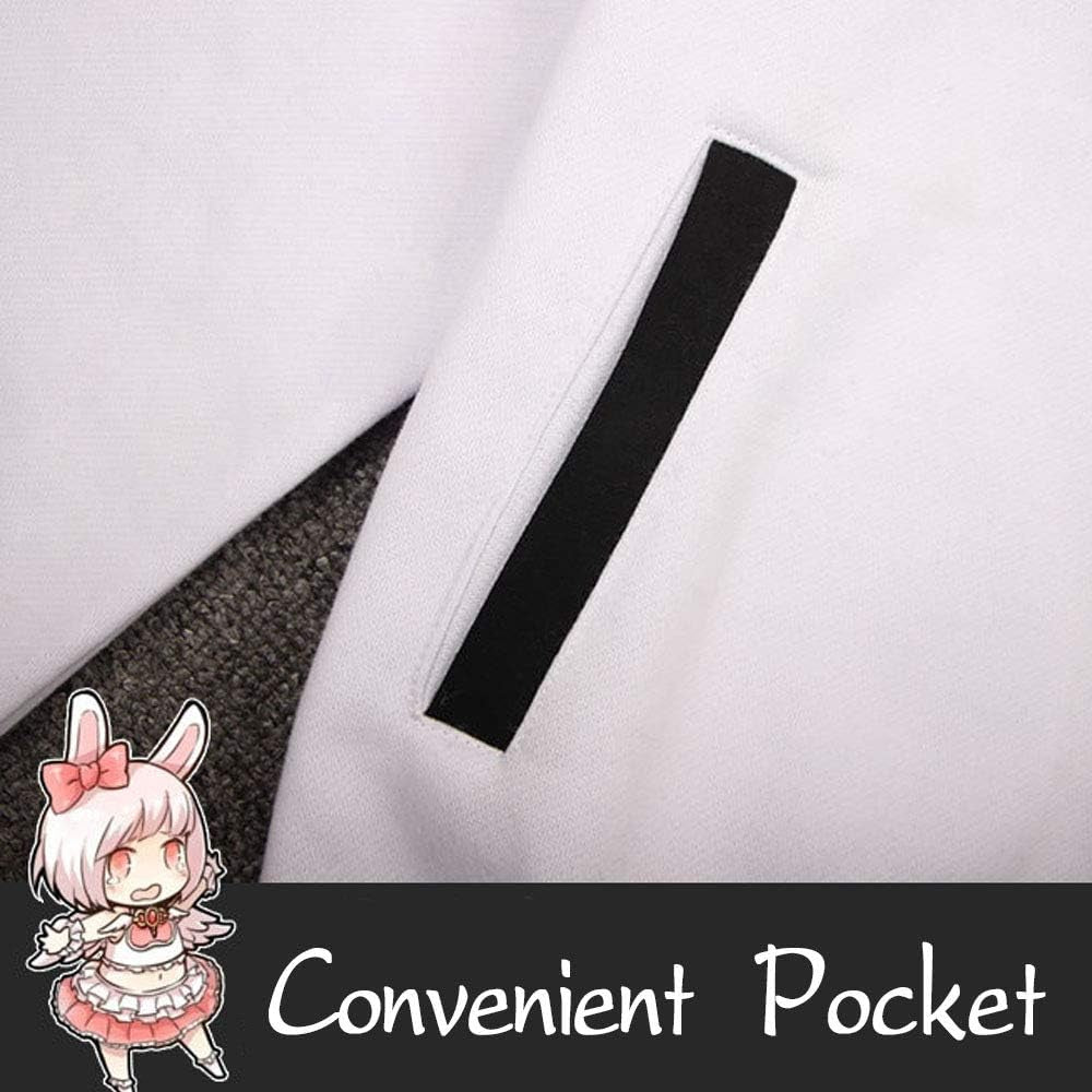 Black White Bear Hoodies Anime Cosplay Costume Zipper Unisex Jacket Uniform