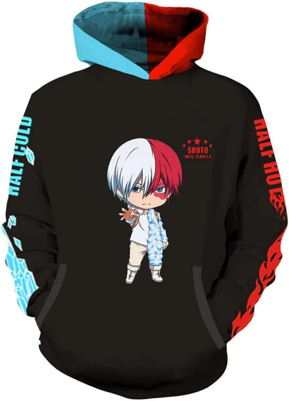 Anime MHA Todoroki Hoodie Shoto Sweatshirt Izuku Midoriya Jacket for Teenagers