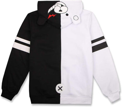 Black White Bear Hoodies Anime Cosplay Costume Zipper Unisex Jacket Uniform